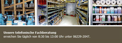 Unsere telefonische Fachberatung erreichen Sie täglich von 8:30 bis 13:00 Uhr unter 06229-2047.
