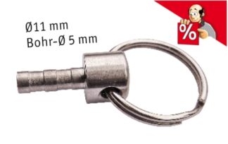 dns-Schlüsselanhänger, Edelstahl Ø 11/5 mm, mit Ring, 4 St.  ab € 2,25 / St.