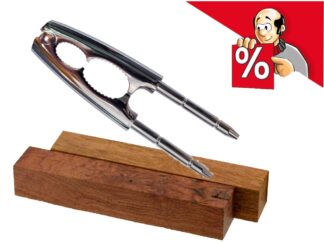 Angebot: Nußknackerzange mit 2 graits Nussbaum Kanteln (35x35 x 100 mm)